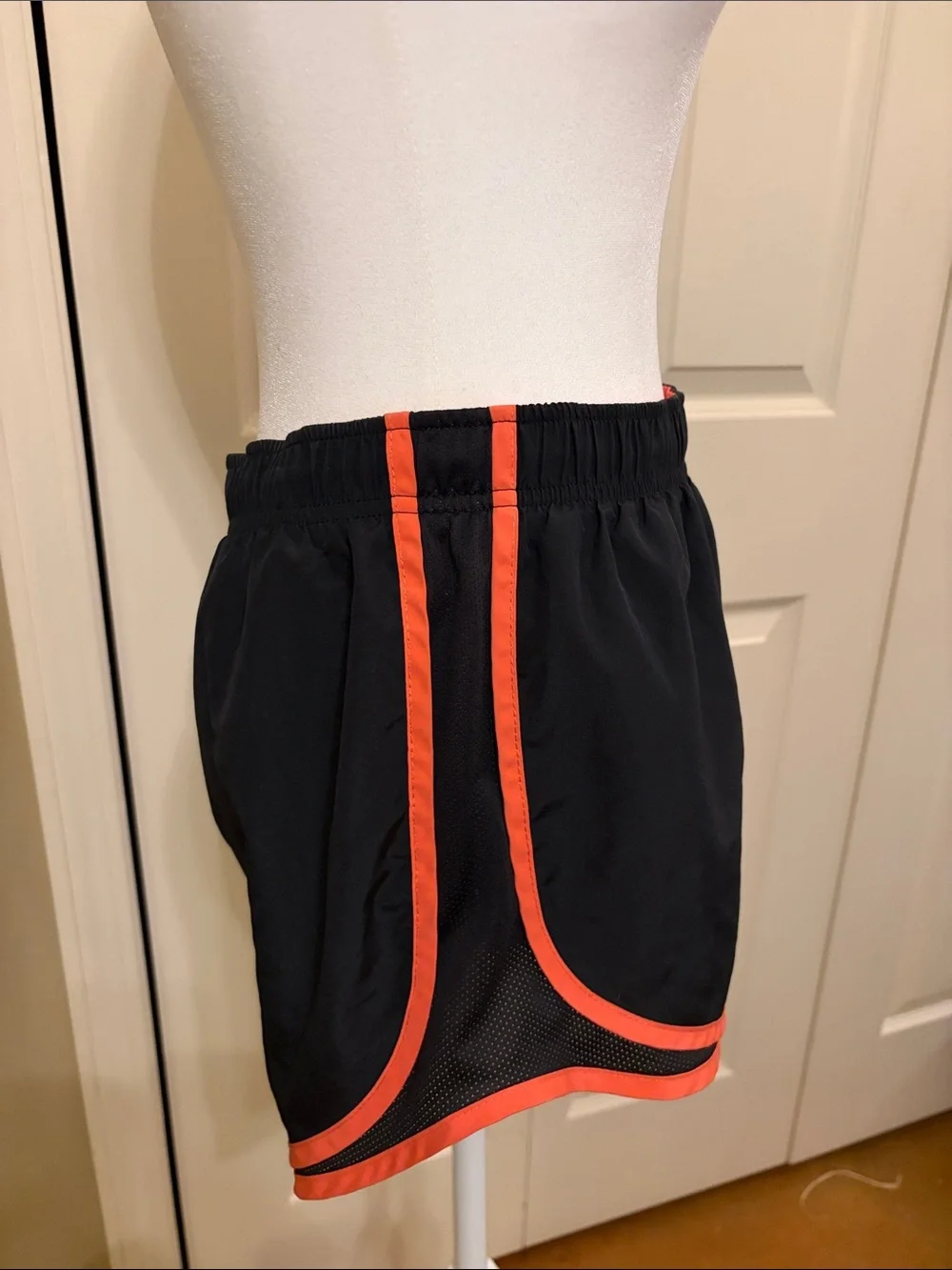Nike Women’s Black Running Shorts with Orange Trim